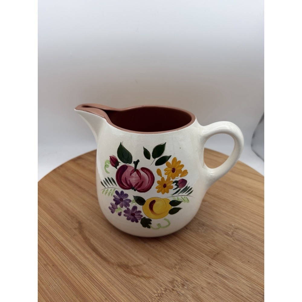 Vintage Stangl Pottery Fruit‎ Flowers Pattern 2 QT Hand Painted Pitcher
